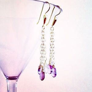 Purple Rain Earrings - Amethyst Gemstone Earrings